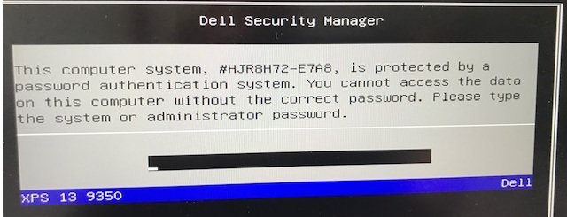 dell password unlock key hint number