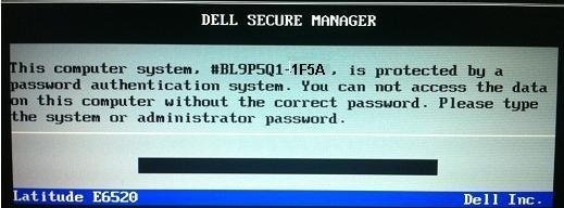 Dell 1F5A Bios password